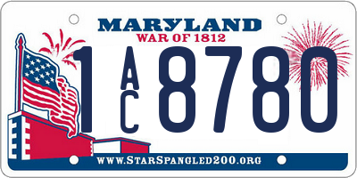 MD license plate 1AC8780