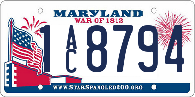 MD license plate 1AC8794