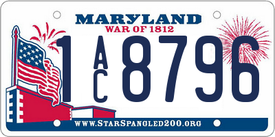 MD license plate 1AC8796