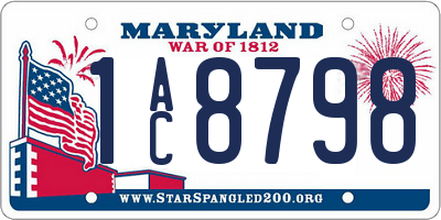 MD license plate 1AC8798
