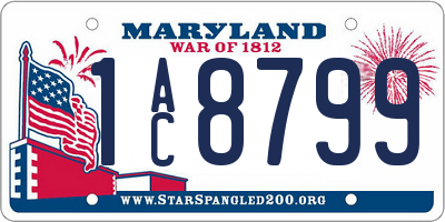MD license plate 1AC8799