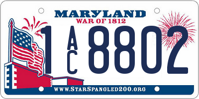 MD license plate 1AC8802