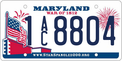 MD license plate 1AC8804