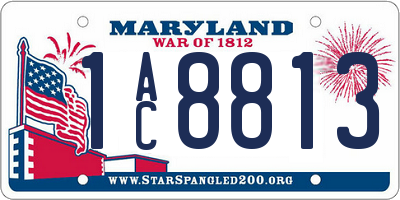 MD license plate 1AC8813