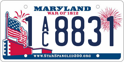 MD license plate 1AC8831