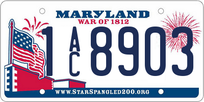 MD license plate 1AC8903