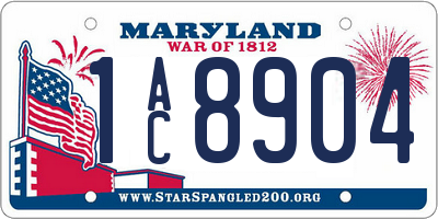 MD license plate 1AC8904