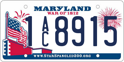 MD license plate 1AC8915