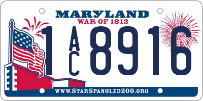MD license plate 1AC8916
