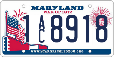 MD license plate 1AC8918