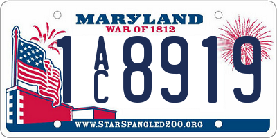 MD license plate 1AC8919