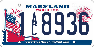 MD license plate 1AC8936