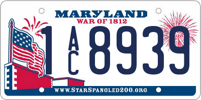 MD license plate 1AC8939