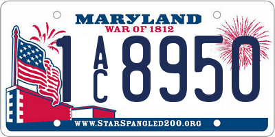 MD license plate 1AC8950