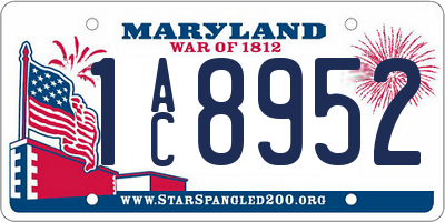 MD license plate 1AC8952