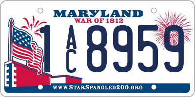 MD license plate 1AC8959