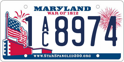 MD license plate 1AC8974