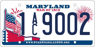 MD license plate 1AC9002
