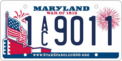 MD license plate 1AC9011
