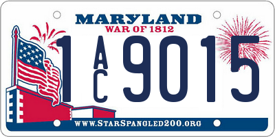 MD license plate 1AC9015