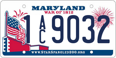 MD license plate 1AC9032
