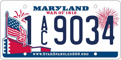 MD license plate 1AC9034