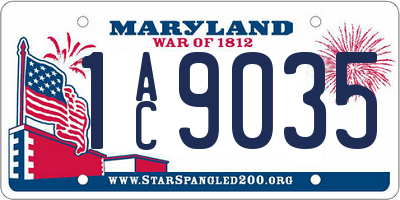MD license plate 1AC9035