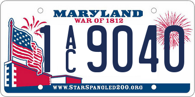 MD license plate 1AC9040