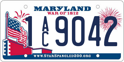MD license plate 1AC9042