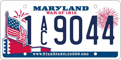 MD license plate 1AC9044