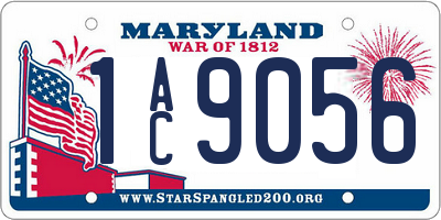 MD license plate 1AC9056