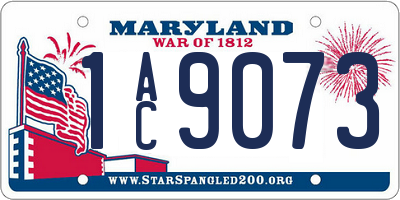 MD license plate 1AC9073