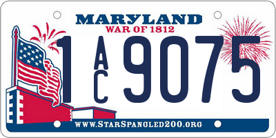 MD license plate 1AC9075
