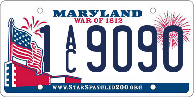MD license plate 1AC9090