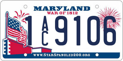 MD license plate 1AC9106