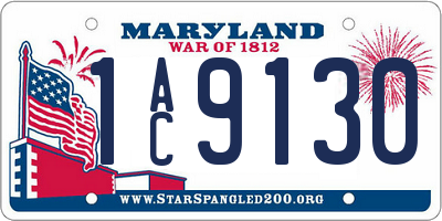 MD license plate 1AC9130