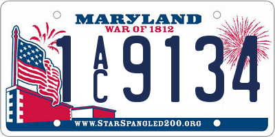 MD license plate 1AC9134