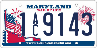 MD license plate 1AC9143