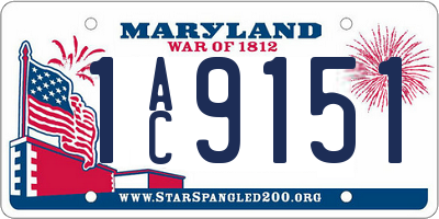 MD license plate 1AC9151