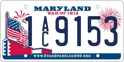 MD license plate 1AC9153