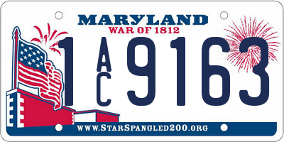 MD license plate 1AC9163