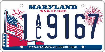 MD license plate 1AC9167