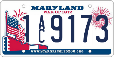 MD license plate 1AC9173