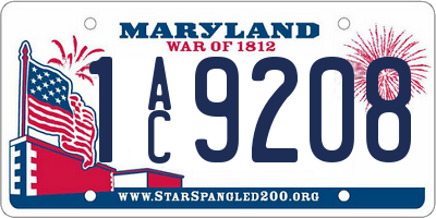 MD license plate 1AC9208