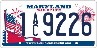 MD license plate 1AC9226