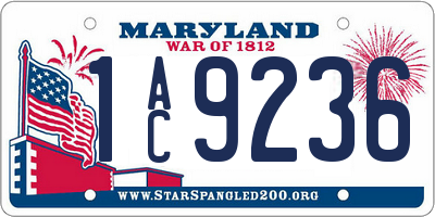 MD license plate 1AC9236