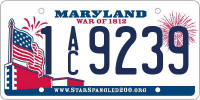 MD license plate 1AC9239