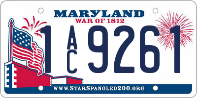 MD license plate 1AC9261