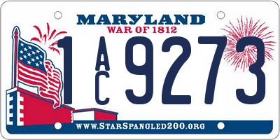 MD license plate 1AC9273