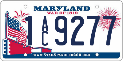 MD license plate 1AC9277